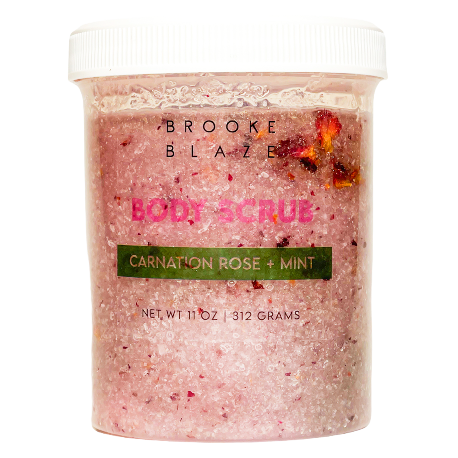 Body-Scrub-Carnation-Rose-Mint-11-oz Carnation Rose + Mint, Body Scrub