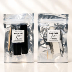 nail care kit black white